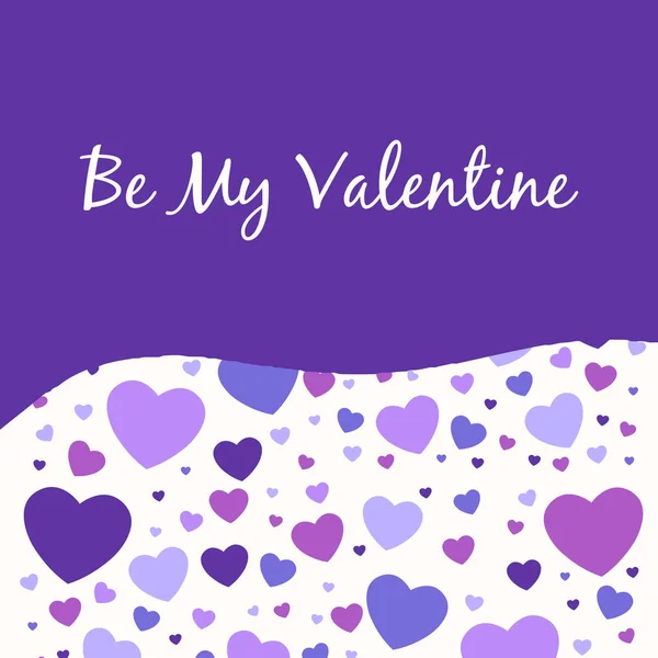 Valentine Tarjeta San Valentín Imagen Vectorial Morado — Archivo Imágenes Vectoriales