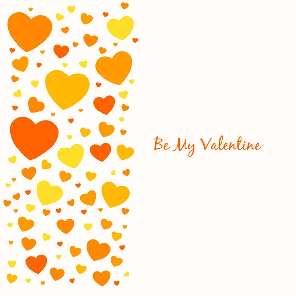 Valentine Valentine Day Card Vector Image Orange Yellow — Stock Vector