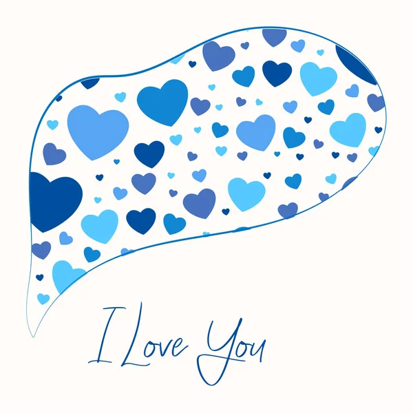 Aime Carte Saint Valentin Image Vectorielle Bleu — Image vectorielle