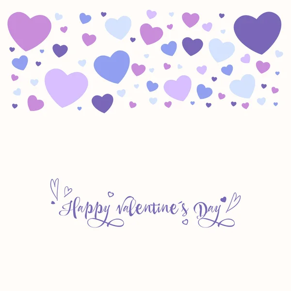 Hintergrund Zum Valentinstag Alles Gute Zum Valentinstag Horizontale Herzen Purple — Stockvektor