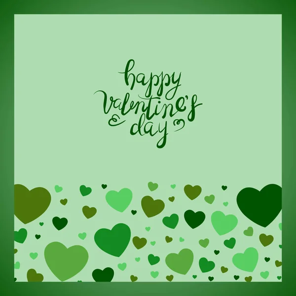 Achtergrond Van Valentijnsdag Fijne Valentijnsdag Groene Achtergrond Vector Illustratie — Stockvector