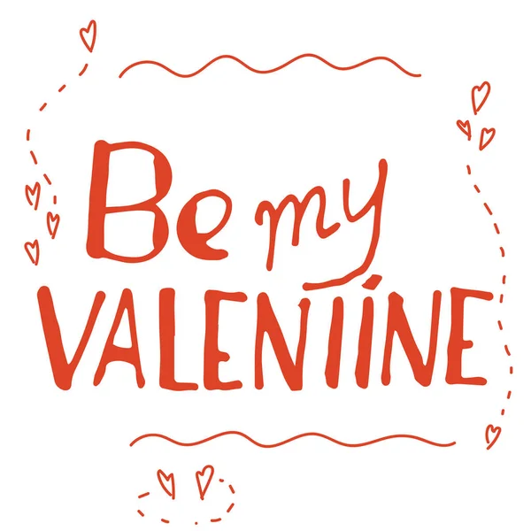 Valentýnské Přání Pro Milovaného Buď Můj Valentýn Valentýna Vektorová Ilustrace — Stockový vektor