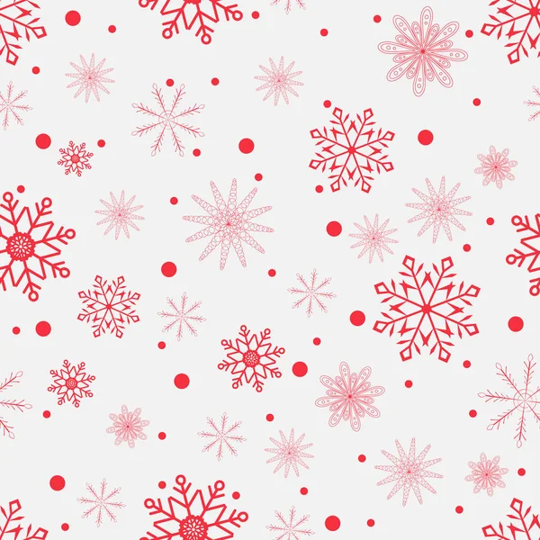 Winter Hintergrund Mit Schneeflocken Rote Schneeflocken Vektorillustration — Stockvektor