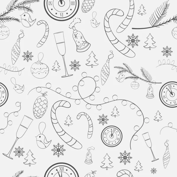 Seamless Pattern New Year Theme Vector Illustration Stock Vector New — Stockvector