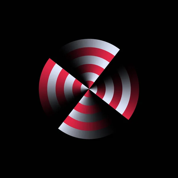 Abstraktes Zeichen Symbol Für Klang Energie Oder Rotation Vektor Logo — Stockvektor