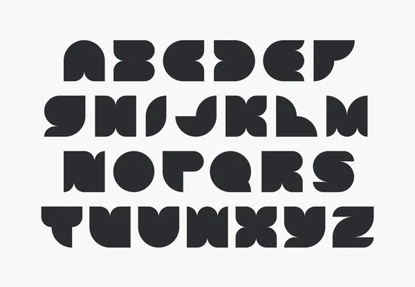 Geometrische Vormen Lettertype Vector Monocolor Lettertype Van Latijnse Hoofdletters — Stockvector