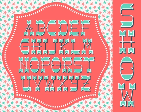 Декоративный Винтажный Латинский Шрифт Плакатов Плакатов Графический Цветовой Контрастный Тип — стоковый вектор