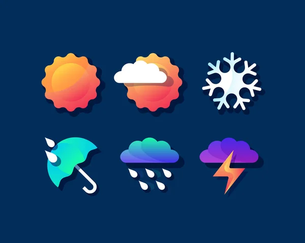 Zestaw ikon pogody. — Wektor stockowy
