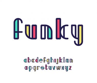 Çizgi ve renk latin yazı tipi