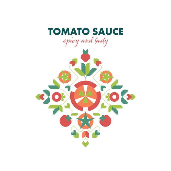 Patrón de tomate geométrico abstracto . — Archivo Imágenes Vectoriales