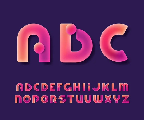 Levendige kleurovergang gloeiende kleur Latijns lettertype — Stockvector