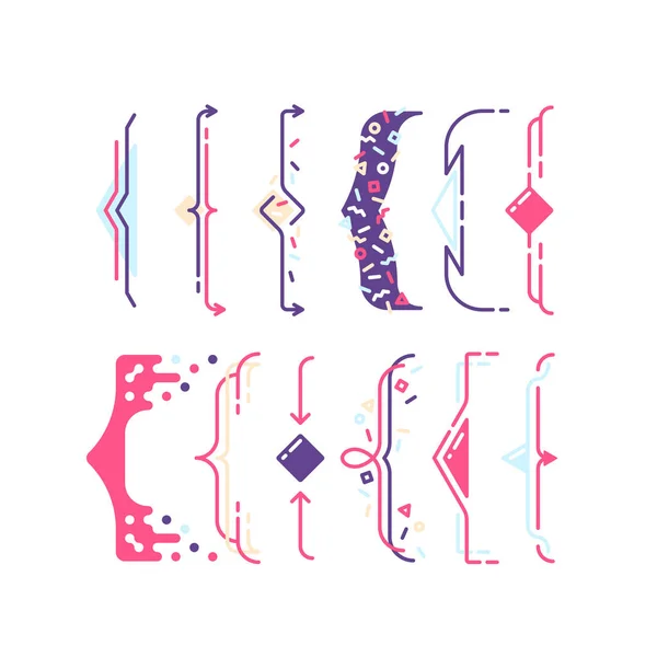 Ensemble de bretelles graphiques pop art couleur ligne, crochets . — Image vectorielle