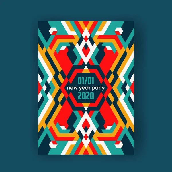 Diseño de póster abstracto ornamental de color brillante — Vector de stock