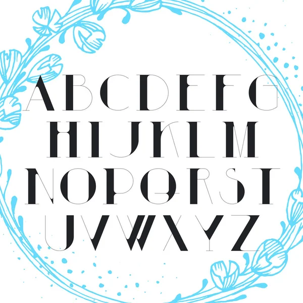 Inglese elegante alfabeto maiuscole . — Vettoriale Stock