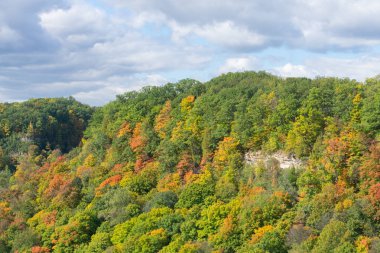 Hamilton Ontario Dundas Peak yakınındaki güneşli sonbahar d manzara