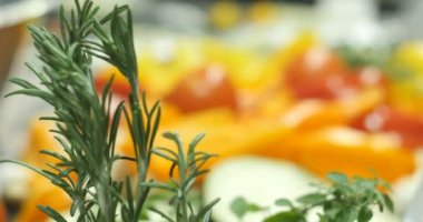 Güzel taze sebze mutfakta masada yalan