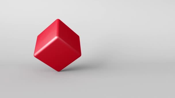 Cubo rojo girando — Vídeo de stock