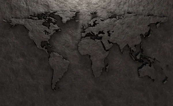 世界地図の石救済 — ストック写真