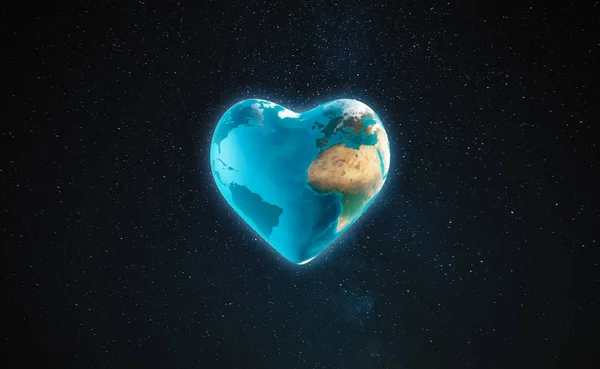 A terra com forma de coração — Fotografia de Stock