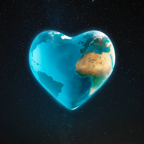 La terra a forma di cuore — Foto Stock