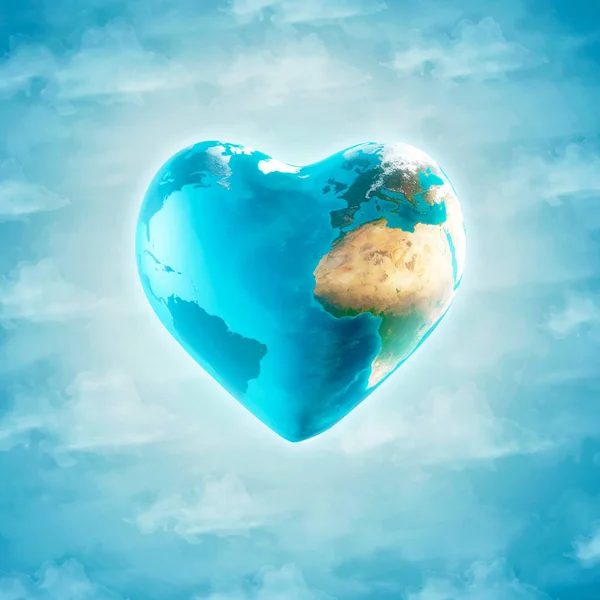 Земля в форме сердца — стоковое фото