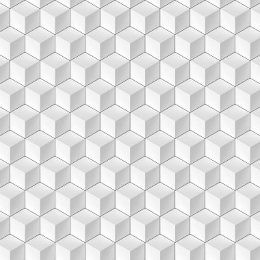 Beyaz küpler izometrik perspektifte deseni