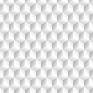 Beyaz küpler izometrik perspektifte deseni