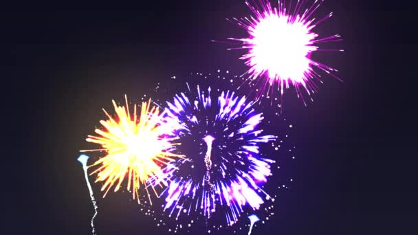 Ciclo di fuochi d'artificio colorato — Video Stock