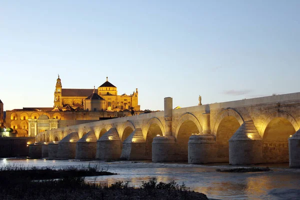 Puente romano y mezquita de Córdoba — Foto de Stock