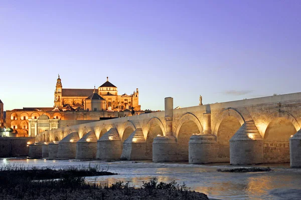 Puente romano y mezquita de Córdoba — Foto de Stock