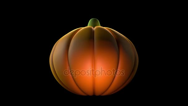 Halloween pumpkin isolated — Stock Video