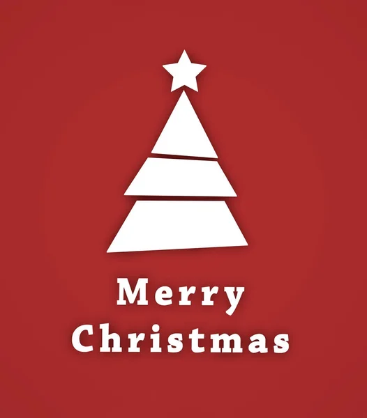 Christmas tree with text "Merry Christmas" — Stock Photo, Image