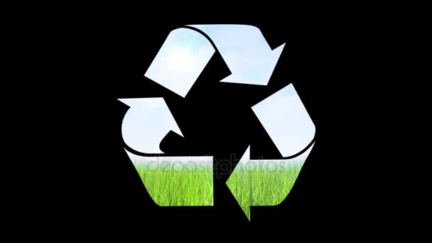 Recyklační Symbol Animace Izolované Černém Pozadí — Stock video