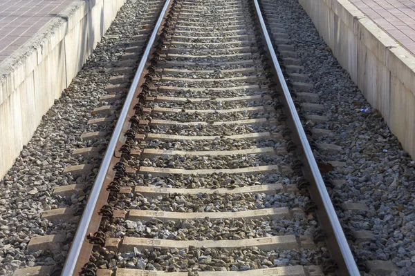 Trein Tracks Achtergrond Bij Dag — Stockfoto