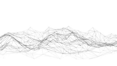 3d animasyon - Beyaz arkaplanda siyah dalgalı ağ