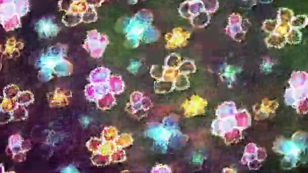 Abstrakt Blommig Bakgrund Animation Med Impressionist Målning Stil — Stockvideo