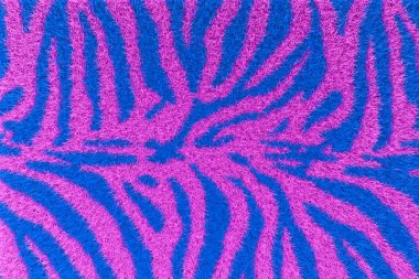 3D illüstrasyon - Mavi ve pembe tüylü zebra dokusu