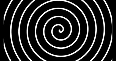 Siyah ve beyaz spiral döngü animasyonu