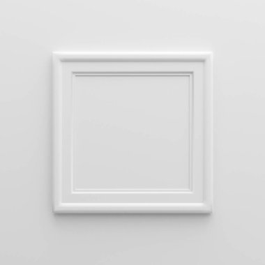 3B illüstrasyon - Boş beyaz resim çerçevesi 
