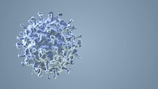 Animatie Loopbaar Blauw Virus Met Kopieerruimte — Stockvideo