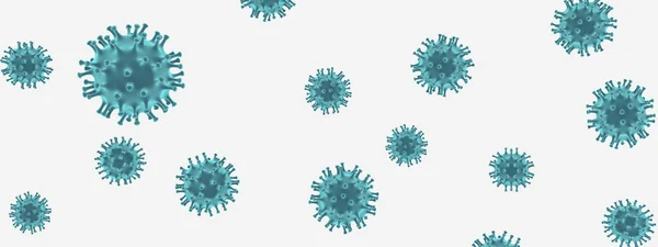 3D解说 蓝色病毒在白色背景下分离 — 图库照片