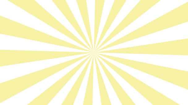 Linee Sunburst Giallo Con Stile Grafico Animato Rotante Sfondo Bianco — Video Stock