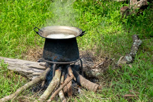 Tribal people cooking style outdoor