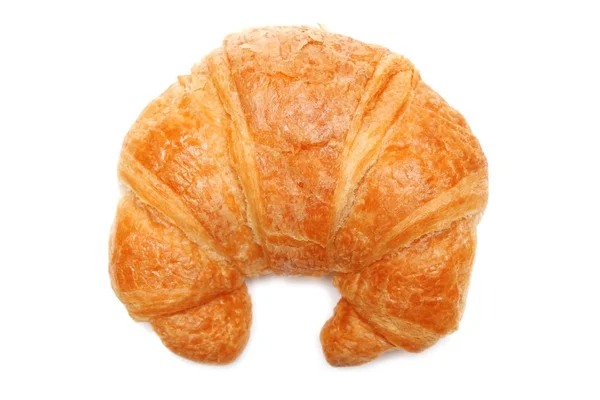 Täglich frisches hausgemachtes Croissant auf isoliertem weißem Hintergrund. — Stockfoto