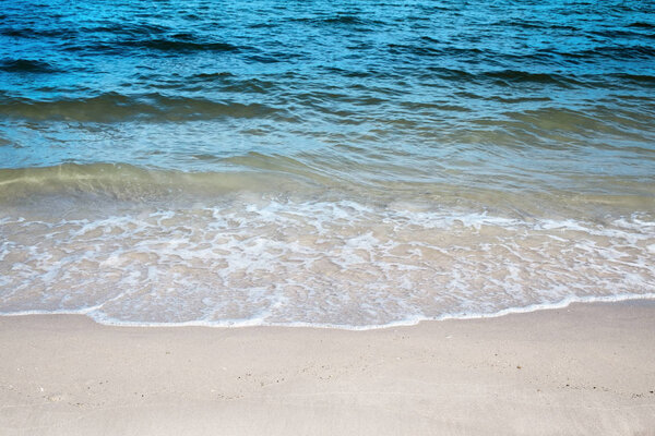 Sea wave on the summer beach.