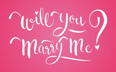 Sen evlenmek bana hat izole pembe bir arka plan üzerinde olacak.