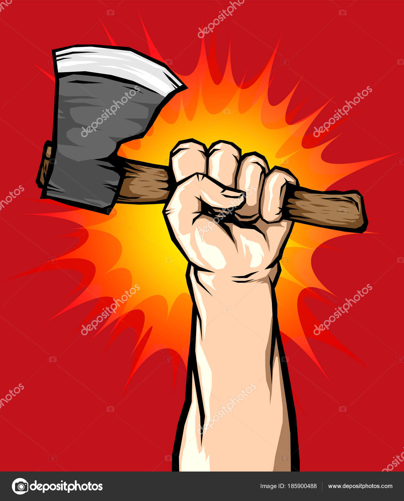 Ontleden Universeel Bron Male Hand Holding Axe Air Illustration Vector Stock Vector Image by  ©thaiprayboy@hotmail.com #185900488