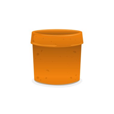 iSolated Beyaz Arkaplanda Boş Sarı Çamur Saksı