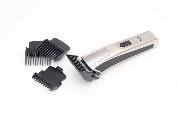 Brandneue Haarschneidemaschinen Nach Gebrauch Auf Isolated Weißem Hintergrund — Stockfoto