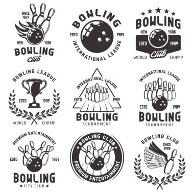 Bowling vektör siyah Amblemler